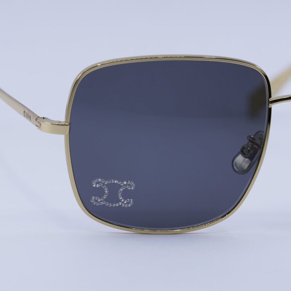 Celine CL40284U 30A Sunglasses Endura Gold Square Frame, Smoke Lenses - Picture 3 of 12